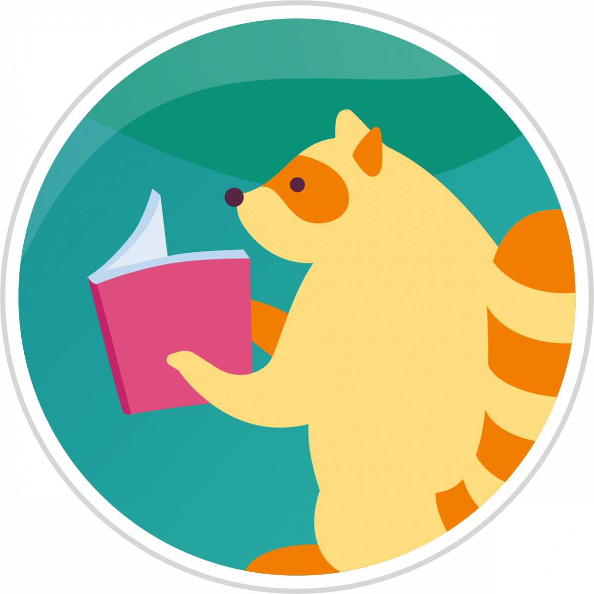 Beanstack Badge - racoon with book