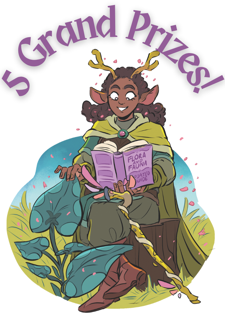 5 Grand Prizes Druid Teen with Fauna Book